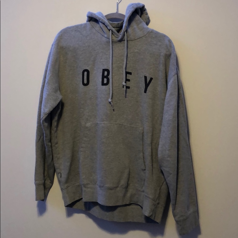 Grey Obey sweatshirt, size L